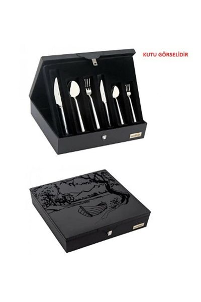 Nehir Sahra 12 Person Spoon Fork Set - 89 Pieces