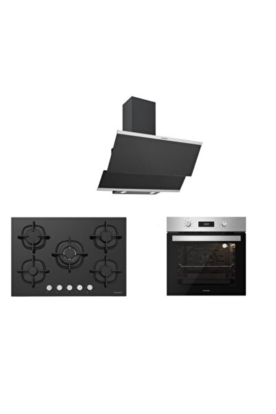 Silverline Inox Siyah Ankastre Set 5 Yıl Garanti (3420 Classy 60+cs5364b01+bo...