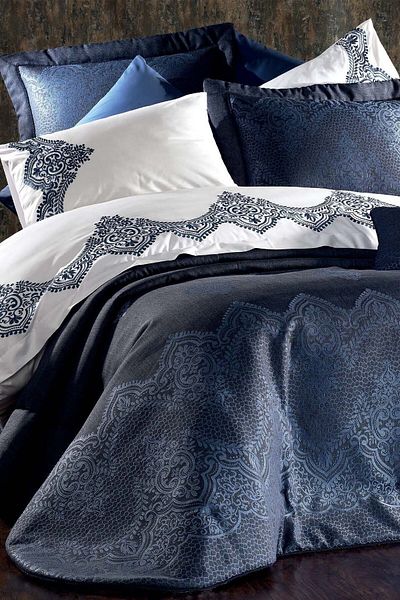 Vinaldi Burçak Petrol Blue 10 Piece Bedspread Set