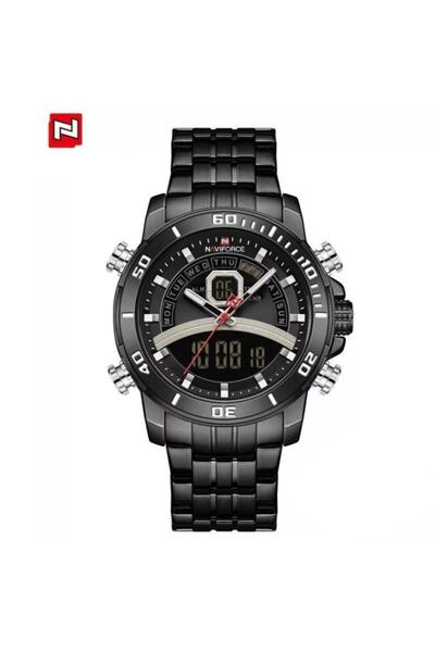 Naviforce Dijital Analog Dijital Ekran Mavi Led Aydınlatmalı Erkek Kol Saati