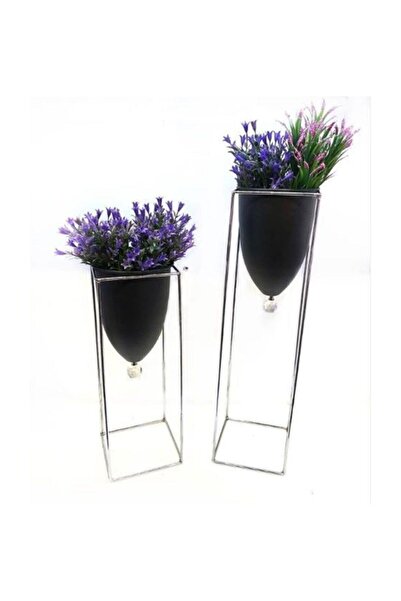 Genel Markalar Gümüş Lux 2'li Ayaklı Dekoratif Çiçeklik Dc45314535