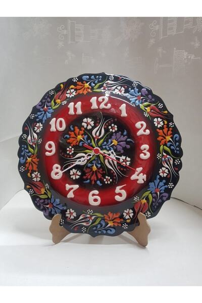 Sultan Çini --el Emeği 30 Cm Kabartma Saat