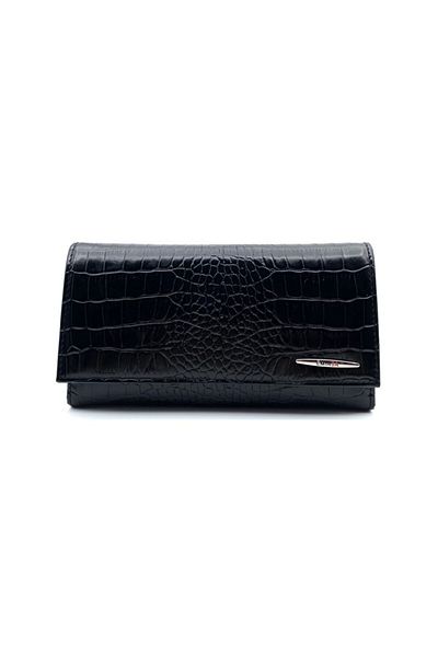 Eminsa Black Crocodile Leather Women's Wallet