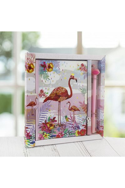 mutlu adım 13x18cm Flamingo Memory Book and Pen Set