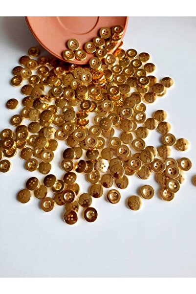 canan dizayn 12.5 Mm 4 Holes Gold Metallized Button 20 Pack