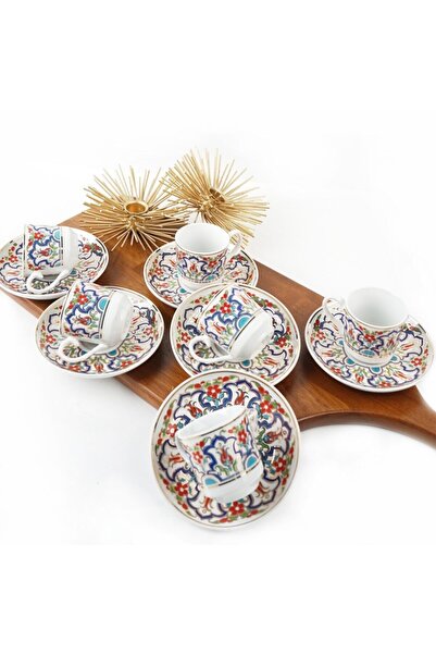 Sultan Çini -çini El Emeği 6’lı Porselen Kahve Takımı