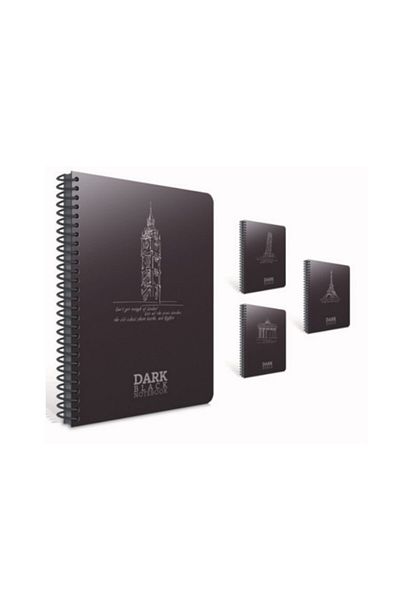 Gıpta Dark Spiral PP Cover Notebook (with black paper) 12x17cm 50 YpUnlined (Pack of 3) 2674