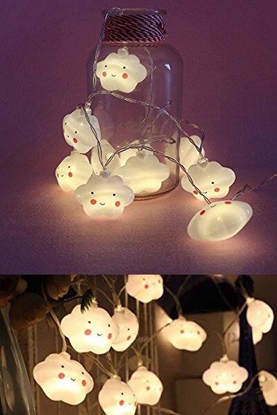 epazzar Beyaz Bulut Dekoratif Şerit Led Işık Zinciri Parti Süslemeleri