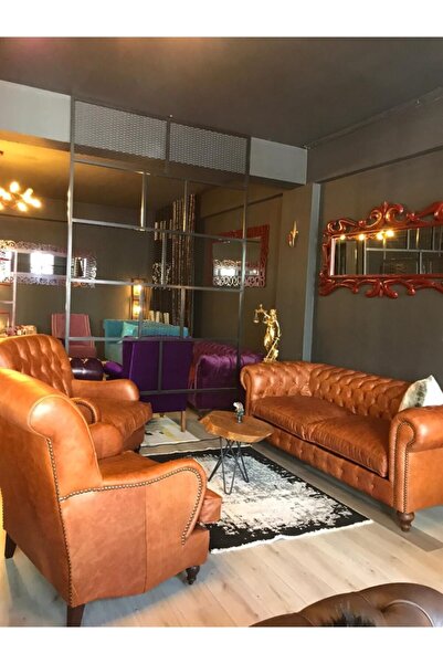 3A Mobilya 3a Hakiki Deri Big Boss Chesterfield Takımı