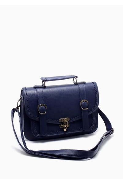 Jasmin Navy Blue Bag with Hand & Shoulder Strap Model