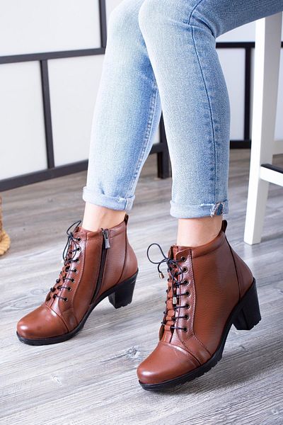 Deripabuc Genuine Leather Tan Women's Leather Boots Dp37-0858