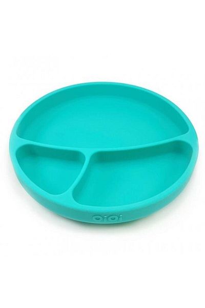 OiOi Green Silicone and Nam Nam Spoon Set of 2 with Vacuum Base