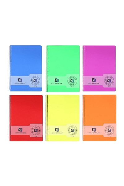 Alex Schoeller Spiral PP Cover Notebook A4 60 Sheets Checkered
