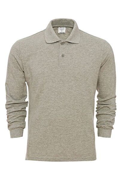 alptextil Μακρυμάνικο φούτερ με λαιμόκοψη πόλο γκρι μελανζ