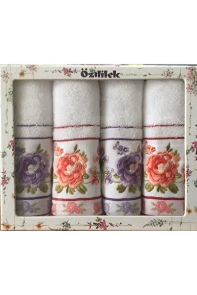 Özdilek Lilac-Salmon Vezena Viola set peškira od 4 komada