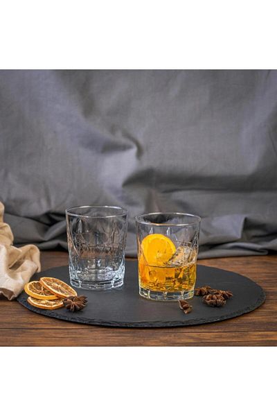 Emr züccaciye Lav Keops Embossed Water Glass Set of 6 Water Soft Drink Glasses Keo366