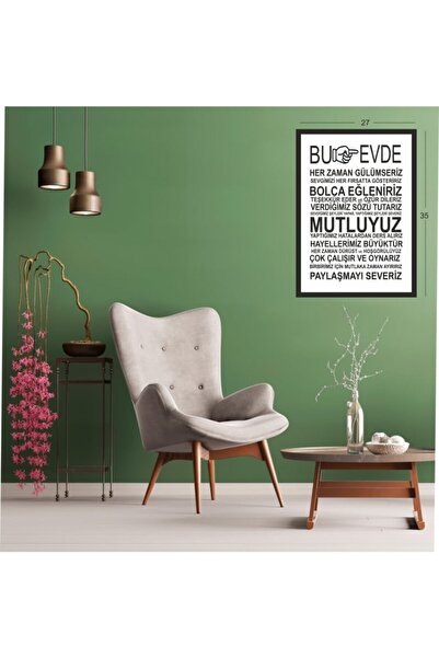 HOBİ55 Mdf Dekoratif Duvar Panosu Evin Kuralları