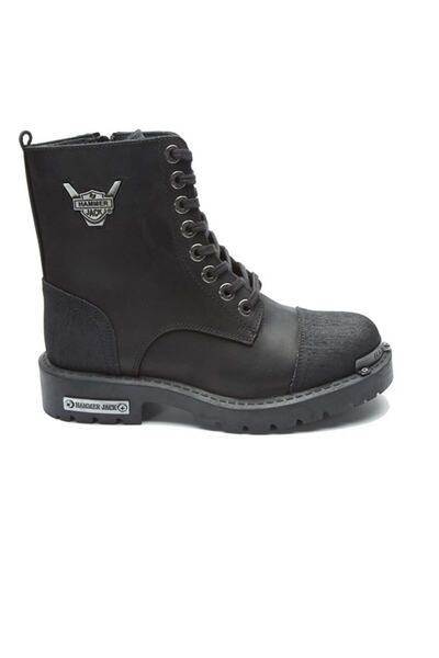 Hammer Jack 17600 Femei Bărbați Piele naturală Neagră Cataramă metalică Cauci...