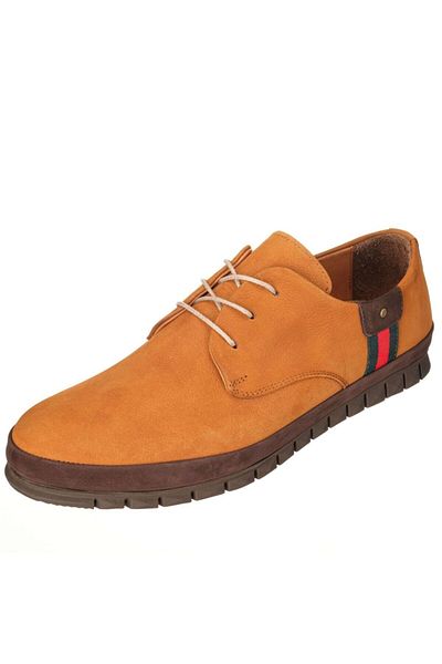 İriadam Ag8800 Tan Large Size Calf Leather Comfortable Wide Fit Men's Sports Shoes