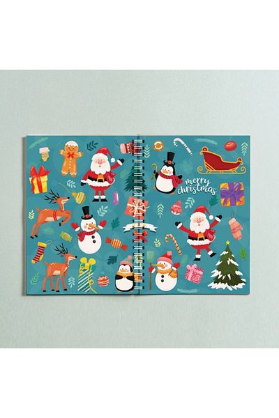 Paytak Moda Snowman Santa Claus Design Spiral A5 96 Sheets Unlined Notebook Pytkdt0209