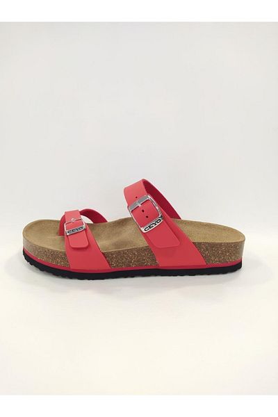 Ceyo 9910z34 Women's Leather Slippers - Thumb Flops, Cork Sole