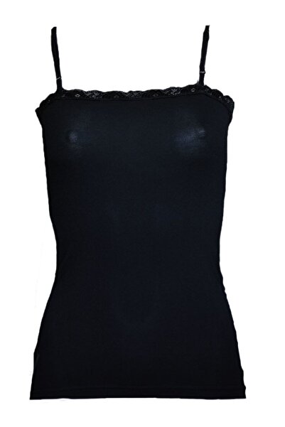 Malabadi Crna Sa gipir čipkom ženska majica bez rukava sa užadnim trakama - 141