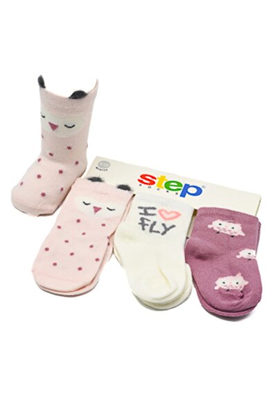 Step Baby Girl Triple Bearded Owl Socks| Stp10023