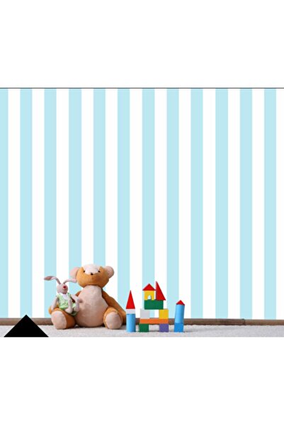 Natural Naturel Collection Mavi Beyaz Çizgili Desenli Duvar Kağıdı (2615)