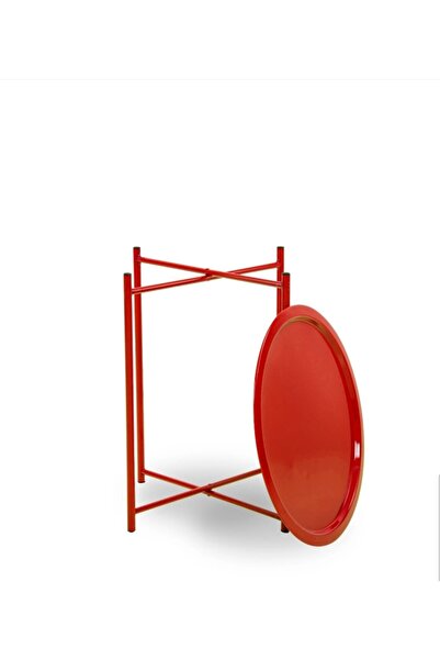 HASTUNÇ Katlanır Metal Ofis Orta Sehpa-kırmızı