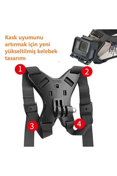 ON OFF MOTO Kask Kamera Çene Tutucu 4 Bacaklı Esnek Kırılmaz Yeni Model
