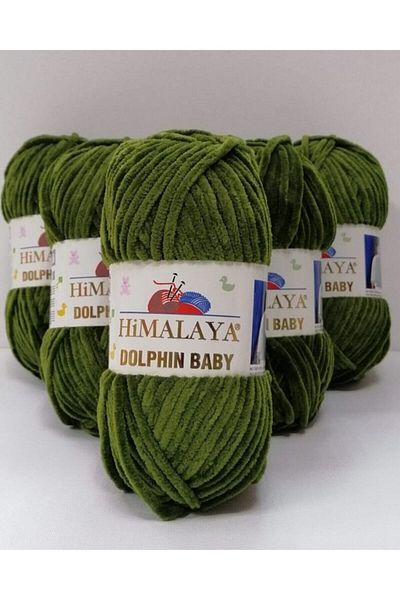 Himalaya Νήματα πλεξίματος Dolphin Baby Velvet 5 Συσκευασία Πράσινο 80361