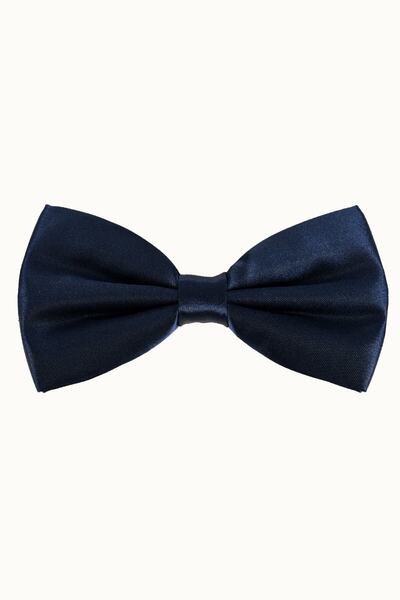 Kravatistan Navy Blue Satin Bow Tie
