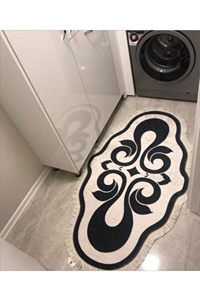Just Arte Dekoratif Koridor Halısı Oval Paspas Yolluk Makinada Yıkanabilir Ka...