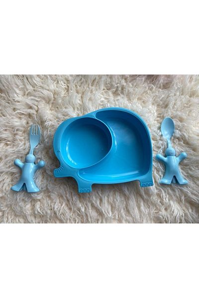 Bayev 3 Piece Food Set for Boys Elephant Blue