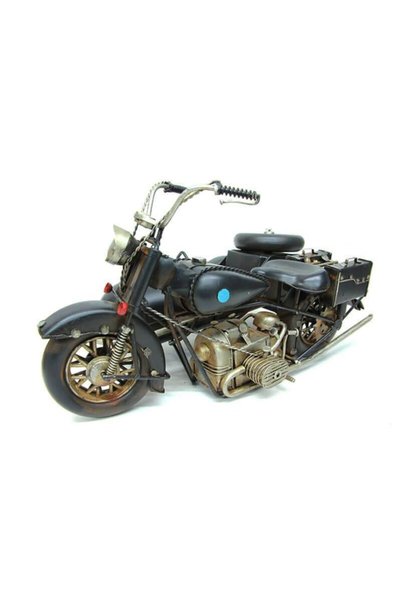 EVİMTATLIEVİM Metal Motorcycle with Nostalgic Basket Large Size 34cm
