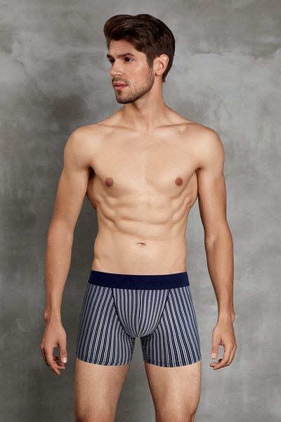 Doreanse Ανδρικό Navy Blue ριγέ μοτίβο Modal Boxer 1866