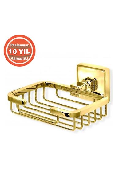 ÇELİK BANYO Stainless Brass Mounted Wire Soap Dish Dove Gold
