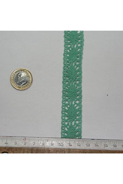 tuhafiyecimiz 22mm Mint Green Colored Cotton Lace 34517