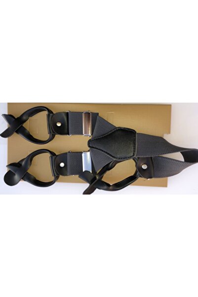 KemerSepeti Gri Renkli Düğmeli Pantolon Askısı