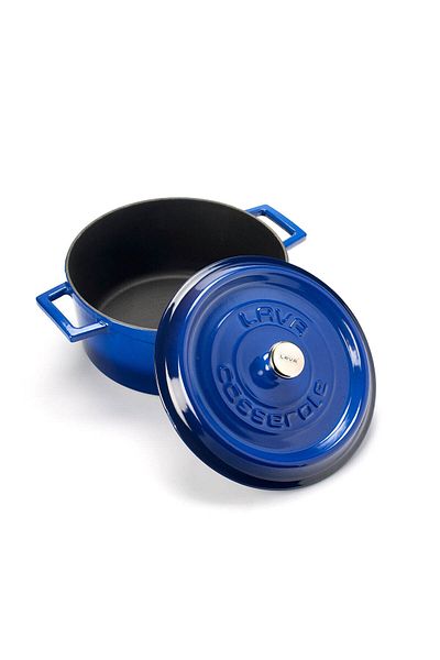 Lava Trendy Cast Blue Round Deep Casserole 24cm