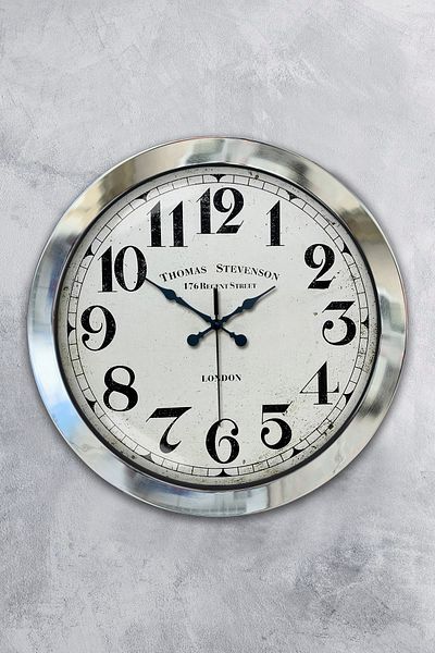 Kasva Concept Δώρο 36 εκ. Chrome Metal Regent Street Ρολόι τοίχου