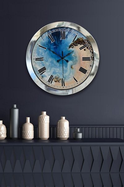 Kasva Concept Gift 36 Cm Chrome Metal Marine Wall Clock