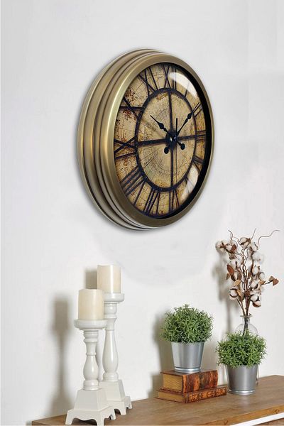 Kasva Concept 40 cm Antique Metal Antique Gift Wall Clock
