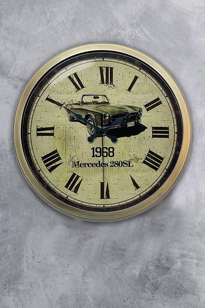 Kasva Concept 40 cm Antique Metal Antique Car Wall Clock