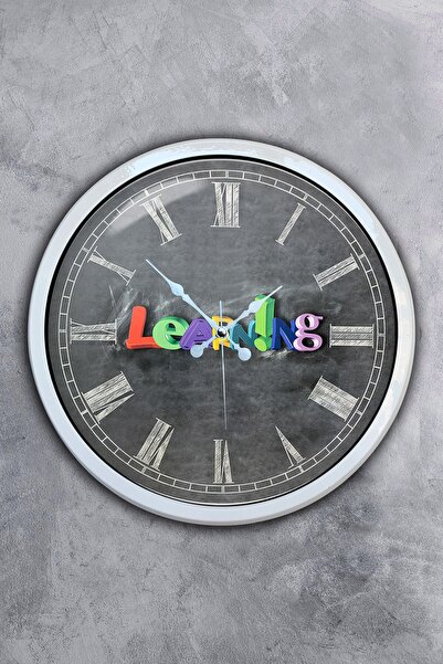 Platin Saat هدية ساعة حائط إنجليزية معدنية بيضاء مقاس 40 سم