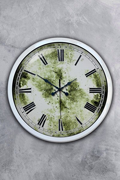 Platin Saat هدية ساعة حائط معدنية بيضاء مقاس 40 سم