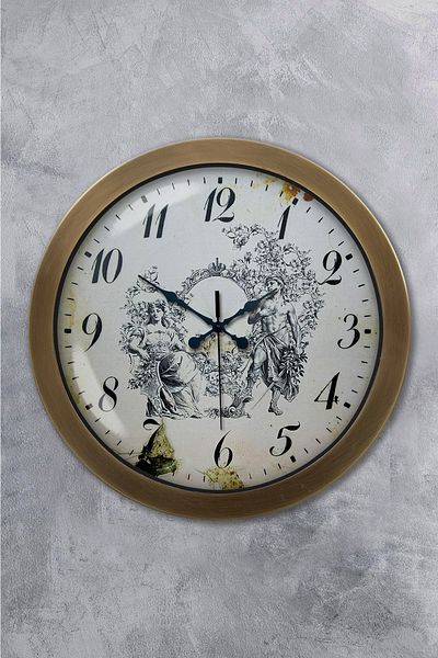 Kasva Concept Gift 36 cm Antique Metal History Wall Clock