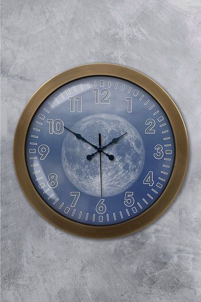 Kasva Concept Gift 36 cm Antique Metal World Wall Clock