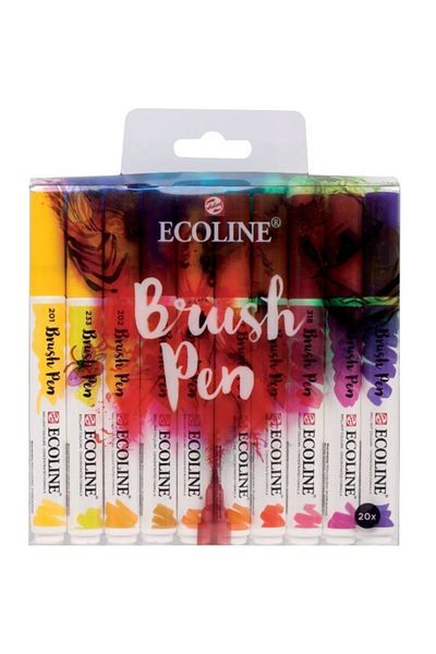 Talens Ecoline Brush Pen Brush Tip Pen Set 20 Colors