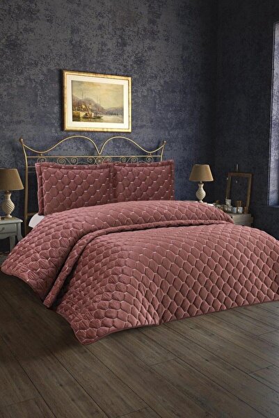 Armes Tile Roman Velvet Quilted Bedspread